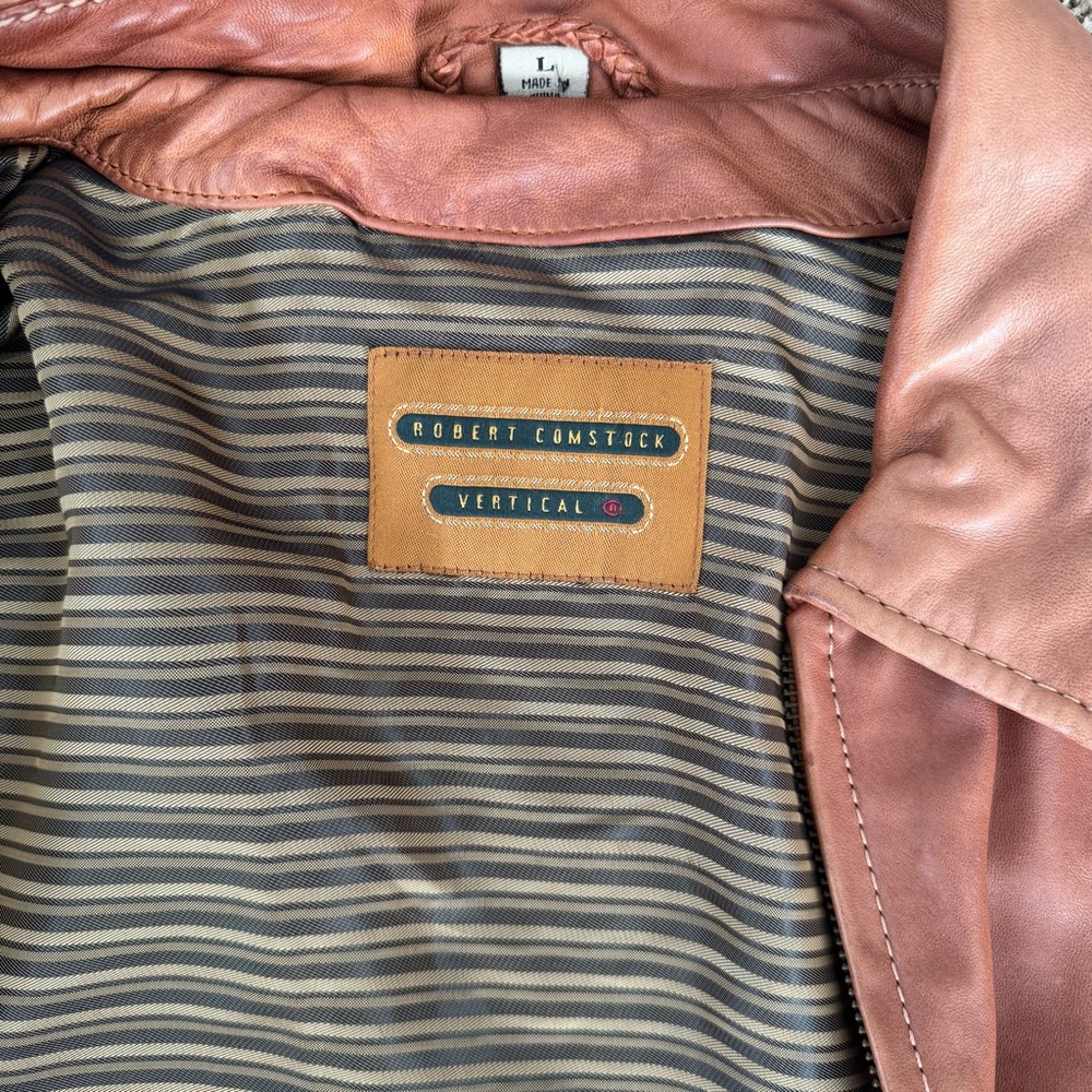 Robert Comstock Men's Leather Shirt Jacket